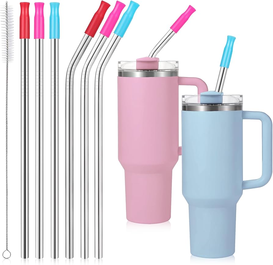 その他 stanley Amazon | Stanley用シリコンチップ付きメタルストロー6本パック